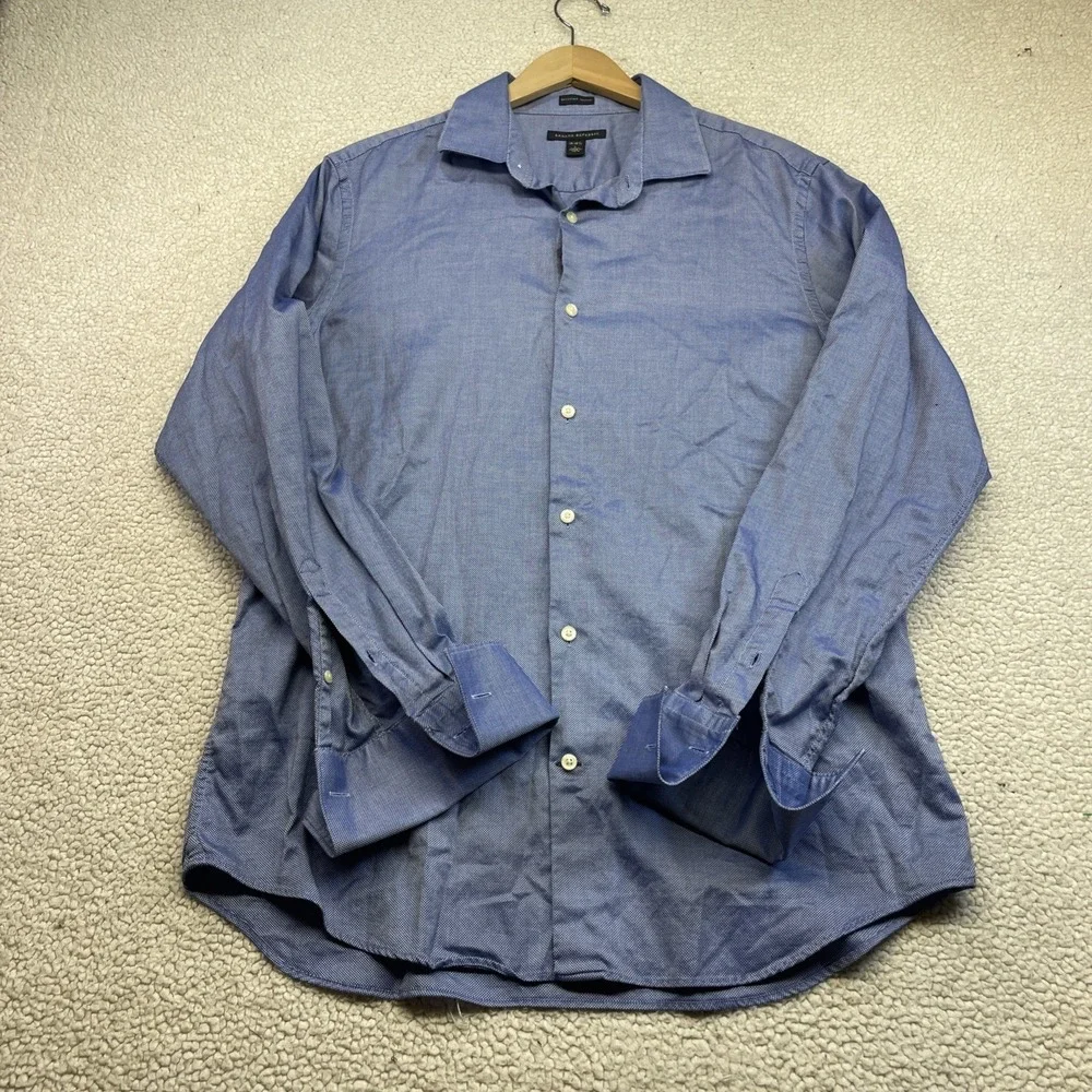 Banana Republic Button Down Mens L Blue‎ Egyptian Cotton Dress Shirt French Cuff